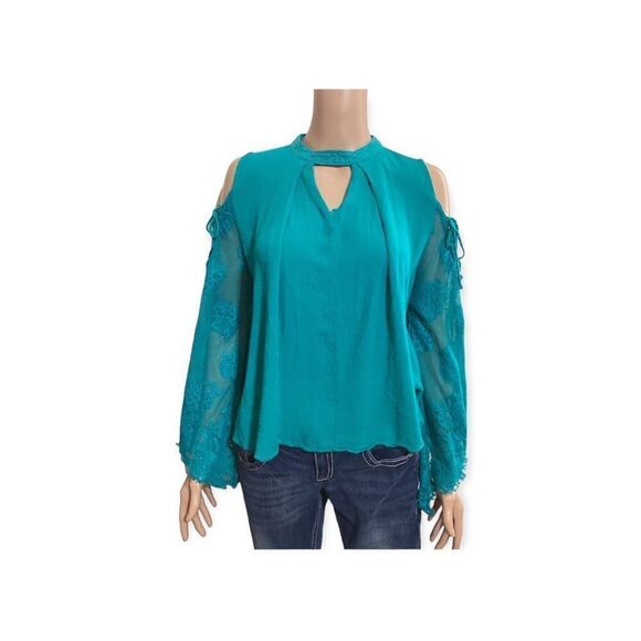 Vintage zinger Cold Shoulder Top M - Picture 1 of 8